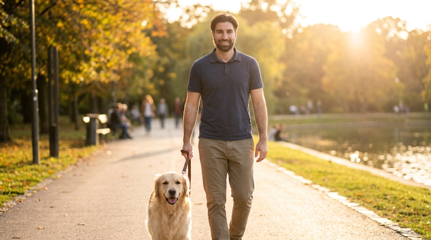 who-we-are Character Walking Dog In Park 202608201840